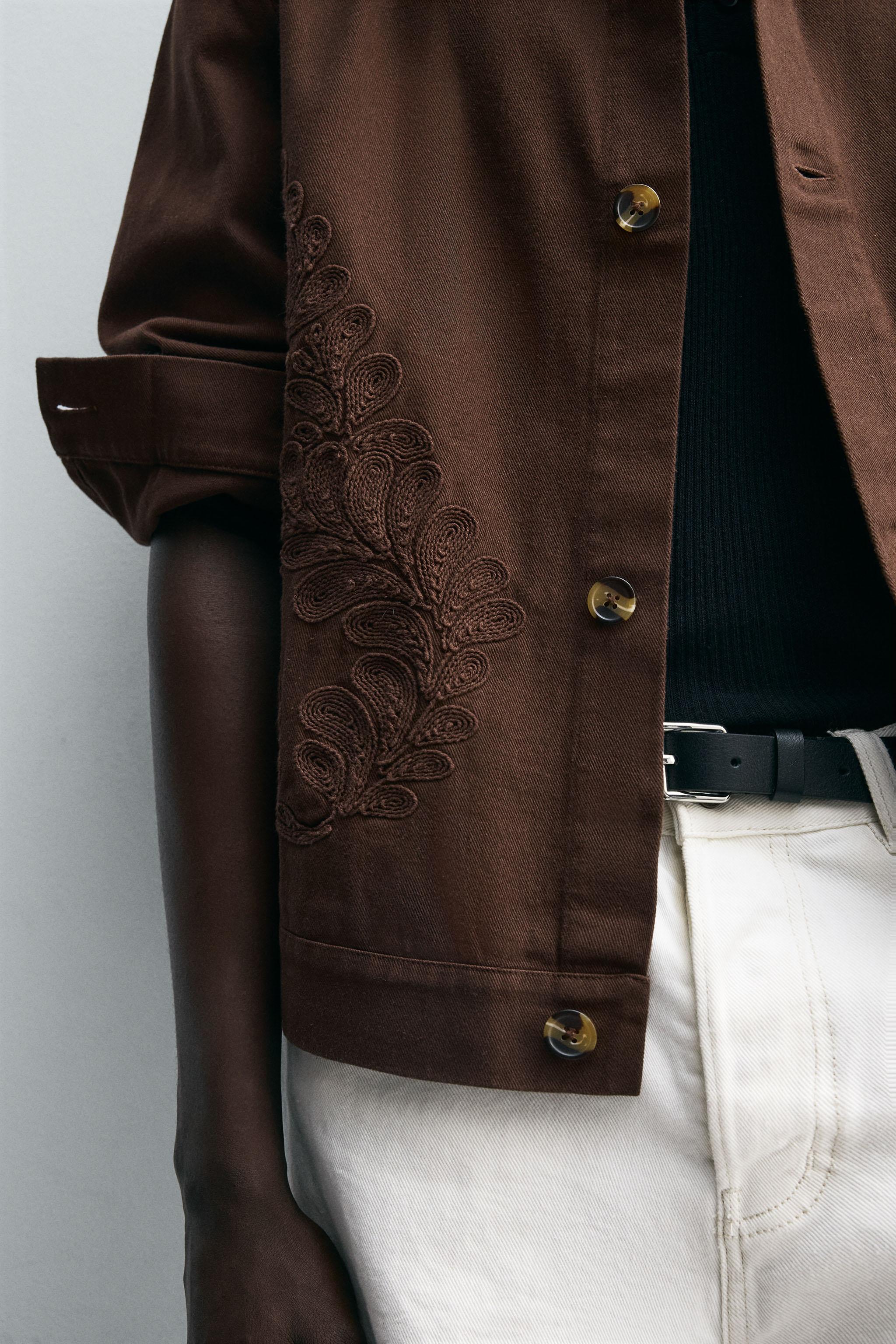 EMBROIDERED TEXTURED OVERSHIRT